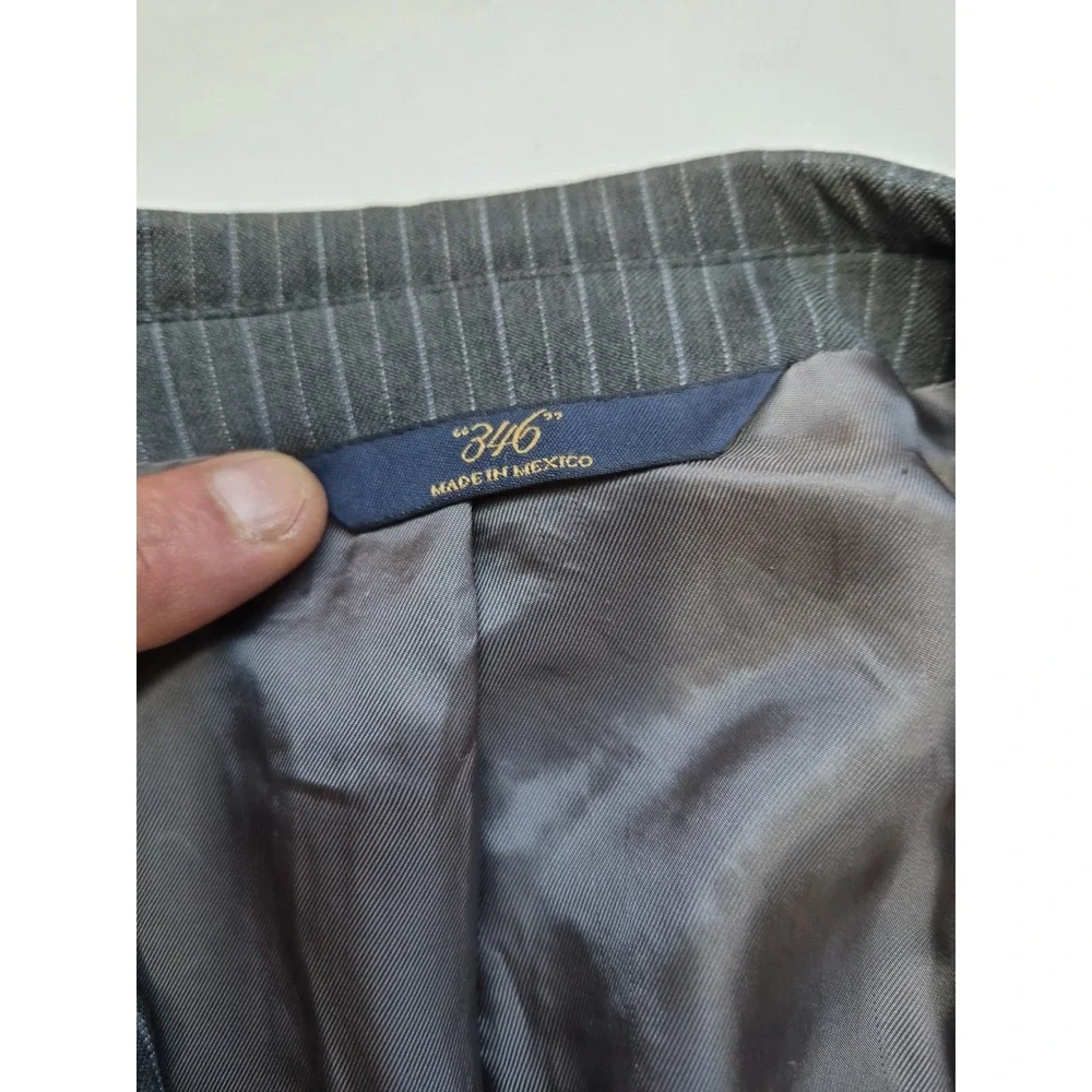 Brooks Brothers Mens Wool Stretch Sports Coat 41S Gray Stripe 2 Button Blazer